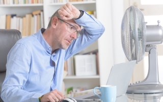 Worker suffering from heat stress
